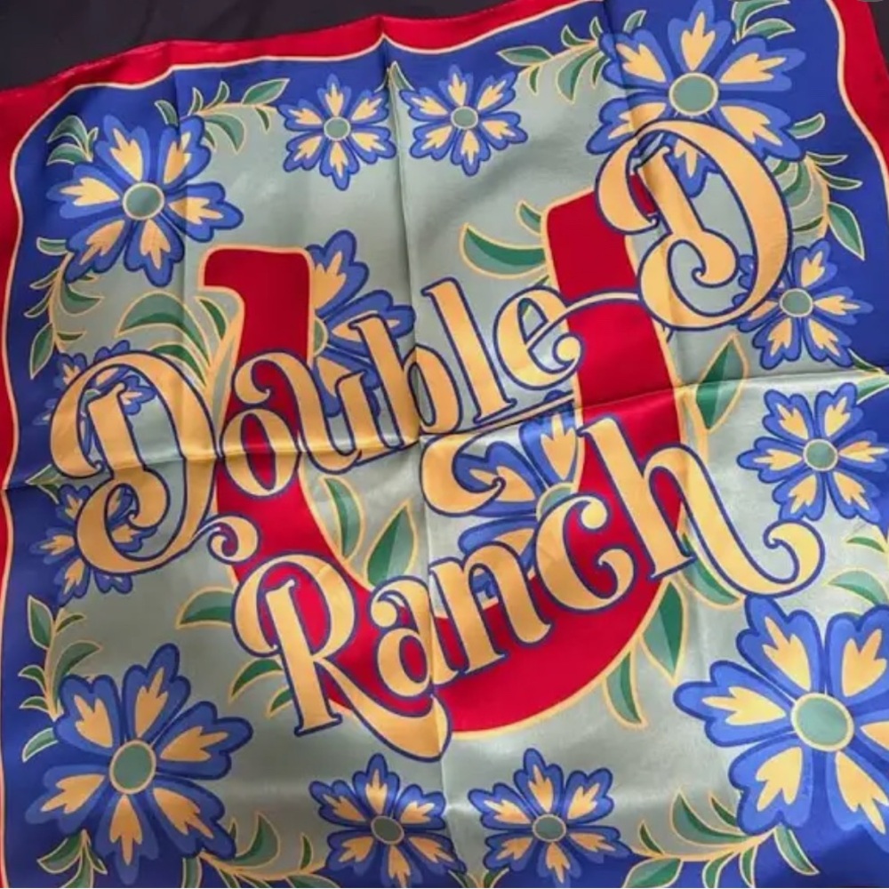 Double D Ranch Red and Blue Floral Scarf